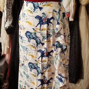 Large Western Print Maxi Skirt